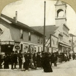 Färja landar från Oakland, 1906.