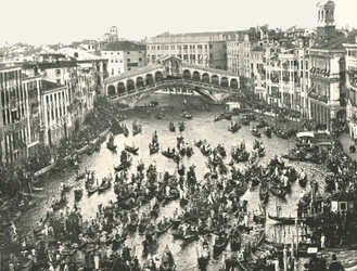 Festdag på Canal Grande, Venedig, Italien, 1895.