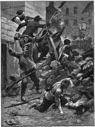 Strid vid barrikaderna, Julimonarkin, Frankrike, 1848 c1885