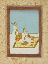 Figur på en terrass med vattenpipa, 1700-1800-tal