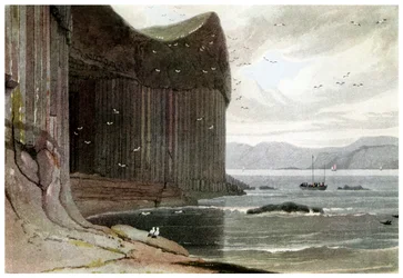 Fingals Cave, Staffa, Yttre Hebriderna, Skottland. 1814 1956