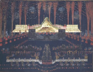 Fyrverkeri och illumination den 25 april 1742 i Moskva, mitten av 1700-talet.