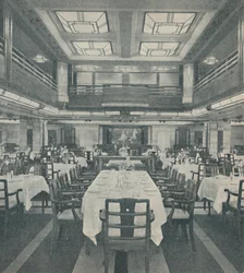 Förstklassig matsal i Queen of Bermuda, 1937