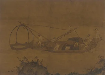 Fishermen Raising a Net, Mingdynastin, 1500-1600-talet.