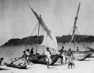 Fiskebåtar, Trincomalee, Ceylon, 1945