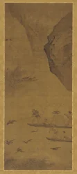 Fiske med skarvar, Qingdynastin, 1600-talet.