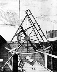 Flamsteeds ekvatorialmonterad sextant utrustad med teleskop, 1725