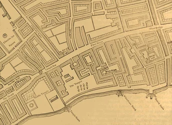 Fleet Street, The Temple, Etc., From a Map of London, Publicerad 1720, 1897.