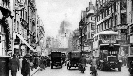 Fleet Street sett från mittemot Salisbury Court, London, 1926-1927