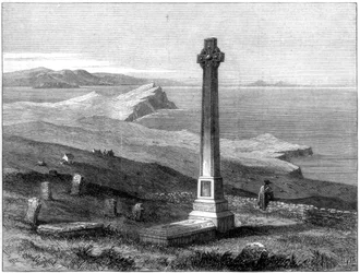 Flora Macdonalds monument, Kilmuir, Isle of Skye, Skottland, 1872