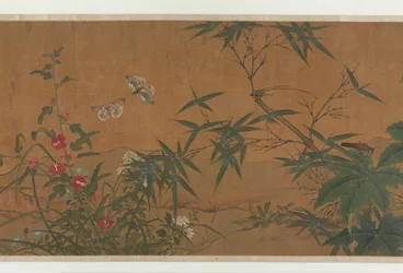 Blommor, fåglar och insekter, 1400-talet.