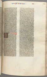 Fol. 184r, Ezra II, historisk initial E, en präst som censerar ett altare, ca. 1275-1300.