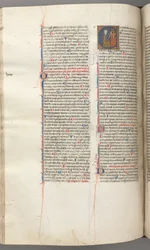 Fol. 227v, Psalm 80, historisk initial E, David slår ett klockspel av helveten, ca. 1275-1300.
