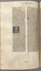 Fol. 249v, Song of Songs, historik initial O, the Virgin and Child, ca. 1275-1300.