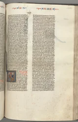 Fol. 357r, Obadiah, historiker initial V, Obadiah och en jude i diskussion, ca. 1275-1300.