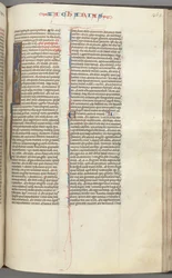 Fol. 365r, Zachariah, historisk initial I, Zachariah stående med en rulle, ca. 1275-1300.