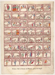 Fyrtioåtta vinjetter av tjurfäktningsmanövrar och scener från ringen, ca. 1800-1850.