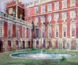 Fontän vid Hampton Court Palace