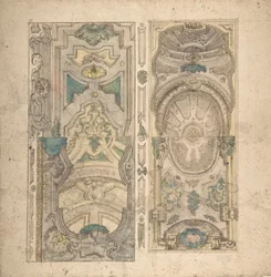 Fyra alternativa mönster för ett valv., 1700-1780.