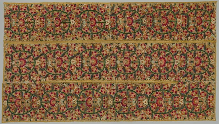 Fyra bårder från ett överkast, 1700-tal.