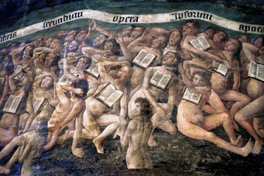 Frankrike, Tarn, Albi, Cathedrale Sainte-Cecile, fresk av den sista domen, - (1474-slutet av 1400-talet), nedstigningen till underjorden, detalj