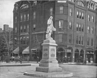 Franklin-statyn, Washington DC, USA, c1900.