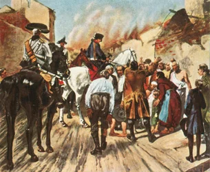 Fredrik den store i ruinerna av Küstrin före slaget vid Zorndorf, 25 augusti 1758, 1936.