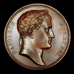 Fransk bronsmedaljong med byst av Napoleon (foto)