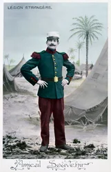 Franska främlingslegionen vykort, c1900