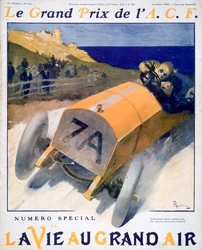 Franska Grand Prix, omslag till tidningen La Vie au Grand Air, 1908