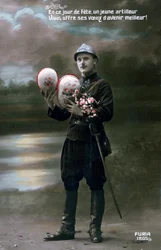 Franskt vykort från första världskriget, 1914-1918