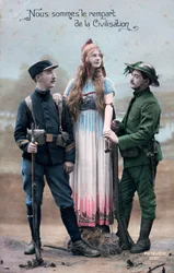 Franskt vykort från första världskriget, 1914-1918