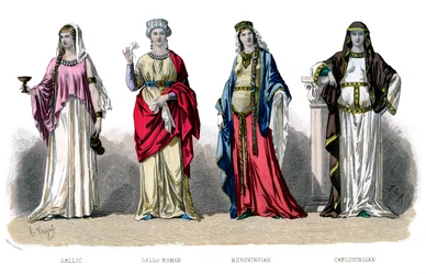 Fransk dräkt: gallisk, gallo romersk, merovinger, karlovingisk, 1882