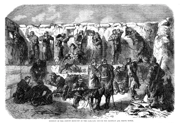 Fransk skyttegrop i parallellen framför mamelonen och det vita tornet, Sevastopol, Krimkriget, 1855