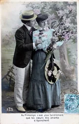 Franskt romantiskt vykort, c1900