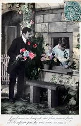 Franskt romantiskt vykort, c1900