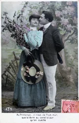 Franskt romantiskt vykort, c1900