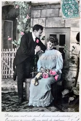 Franskt romantiskt vykort, c1900