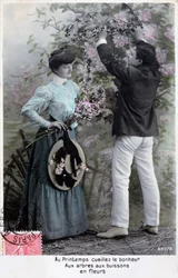 Franskt romantiskt vykort, c1900