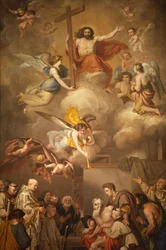Fresk i San Jeronimos kyrka Madrid Spanien