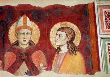 Fresk av en biskop, 1300-talet