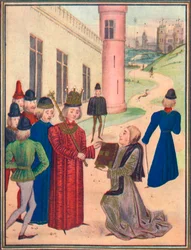 Froissart presenterar sin bok med kärleksdikter för Richard II 1395, 1905