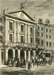 Framsidan av Old Drury Lane Theatre, 1881.
