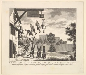 Frontispice till Clubbes fysiognomi eller vägningshuset, 1800-talet.