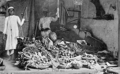 Fruktaffär, Indien, tidigt 1900-tal