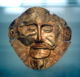 Begravningsmask av Agamemnon, legendarisk kung av Mykene, c1600-c1500 f.Kr.