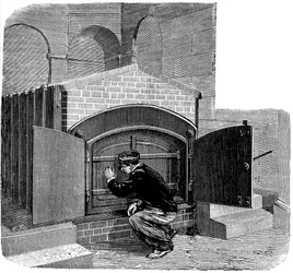 Ugn av den typ som ska installeras i Pere la Chaise-krematoriet, Paris, 1888