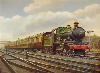 G.W.R. Cornish Riviera Limited Express i full fart,- Engine Pendennis Castle., 1926