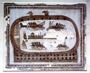Spel, romersk mosaik från Kartago, 200-talet e.Kr