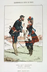Stillasittande nationalgarde - Cantinière-officer, belägring av Paris, 1870-1871